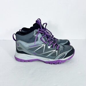 Merrell Capra Bolt Mid Women’s Size 7.5 Waterproof Hiking Sneakers Gray Purple
